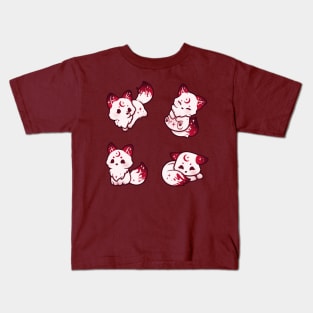 Red Moon Foxes Kids T-Shirt